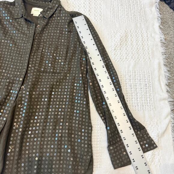 Anthropologie Maeve small Arwa sequin button up shirt blouse TLS2 2764 - Picture 5 of 11